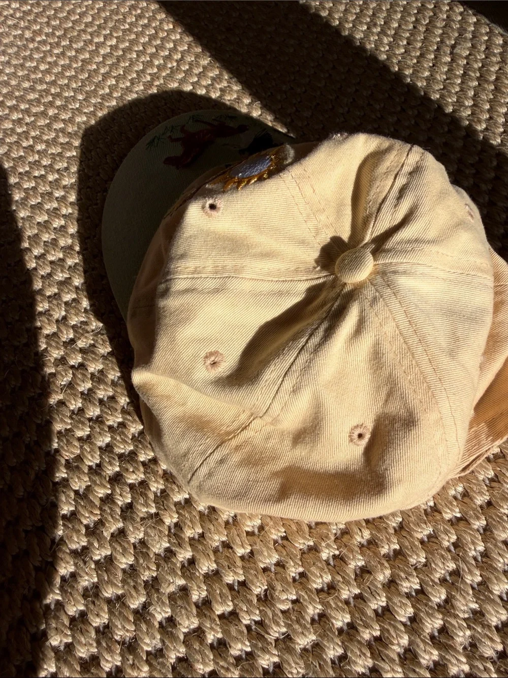 Vintage kids Beige & Sage Horse Embroidered Kids Cap